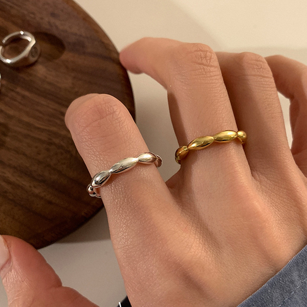 Minimalist 18K Gold Silver Jewelry Geometric Ring for Women