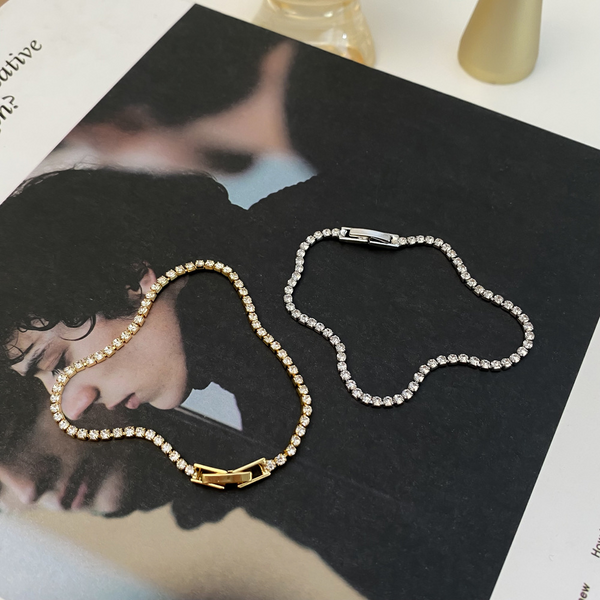 Fashion Jewelry Sparkling Zircon Chain Bracelet 18K Gold Plated Luxury Bracelet for Women