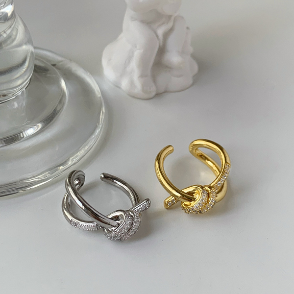 Ins Style Round Index Finger Ring Fashion Niche Design Light Luxury Personality Bow Open Rings