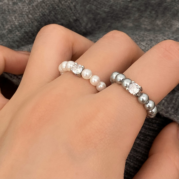 Fashionable Sweet Niche Design Light Luxury High-end Pearl Ring Women's Jewelry