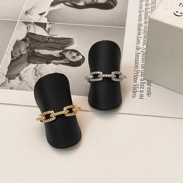 Gold Plated Fashion Jewelry Zircon Simple Open Finger Rings