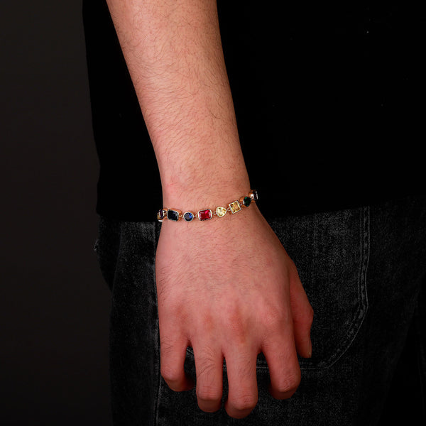 Vintage bracelet special-shaped colored diamonds hand-set colored zircon fashion retro jewelry wholesale