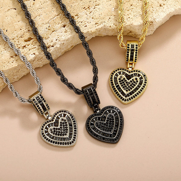 Love clavicle chain metal hip-hop accessories sweater chain pendant necklace wholesale