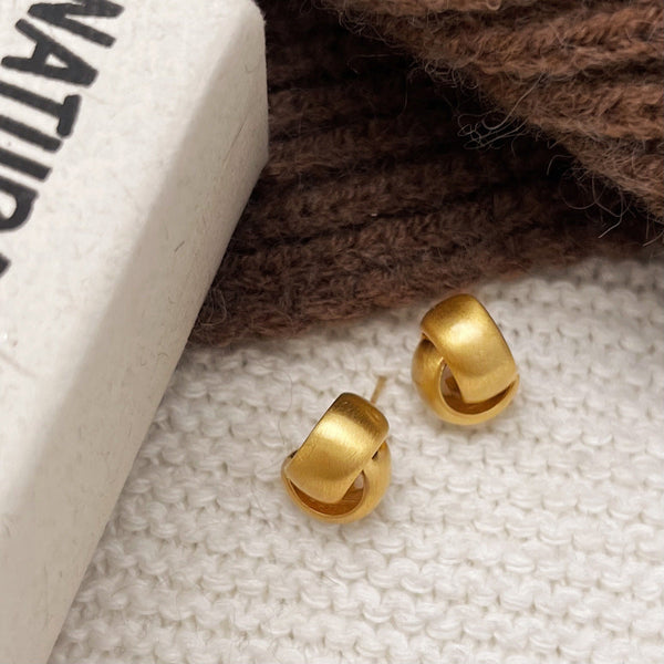 Hot Sale Minimalist Geometric Matte Cross Shape Stud Earrings