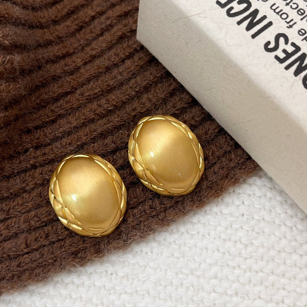 Fashion Jewelry Smooth Edge Circular Earrings Oval Unique Chunky Geometric Earring