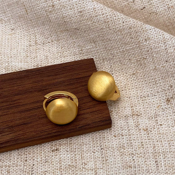 Gold-plated Fashion Geometric Brushed Ear Buckle Minimalist Ins Style Earrings